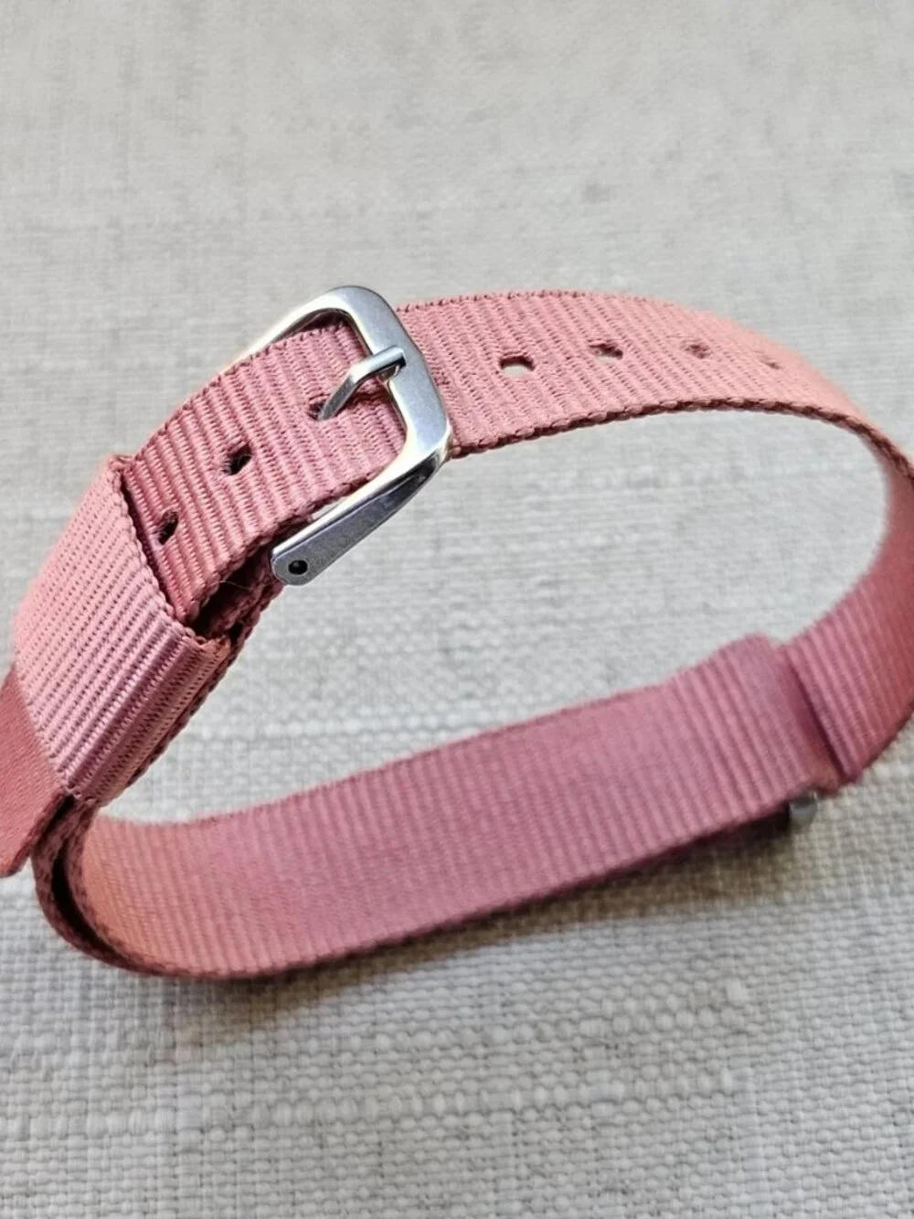 Replacement Strap Pink Canvas Watch Strap Band Adjustable Size 14mm Unbranded